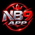 NB9 Game logo featuring bold red and silver gaming letters on a black background